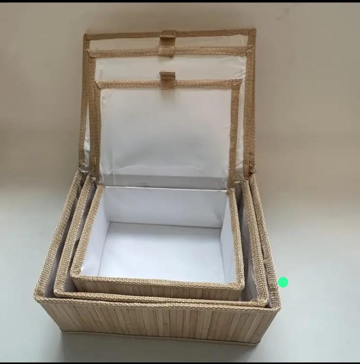 3in1 organising wicker baskets with cover