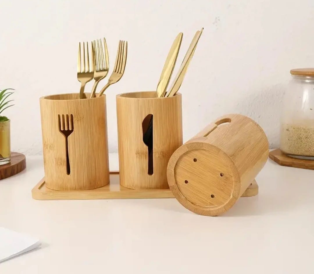Bamboo cutlery /spoon holder