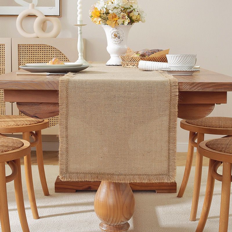 Natural Burlap Linen Woven Table