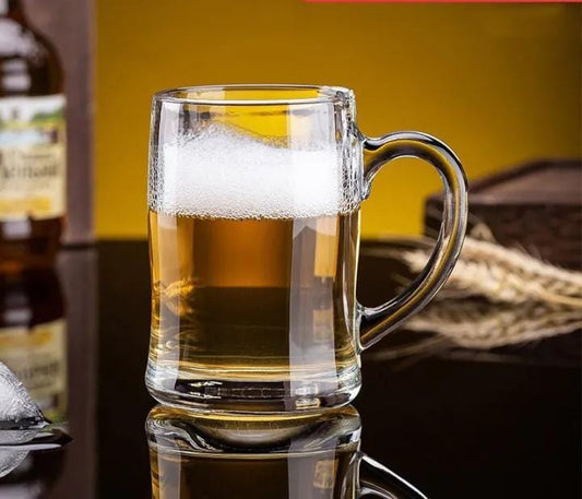 380ml Transparent Crystal Beer/Dawa Mug Glass with Premium Handle