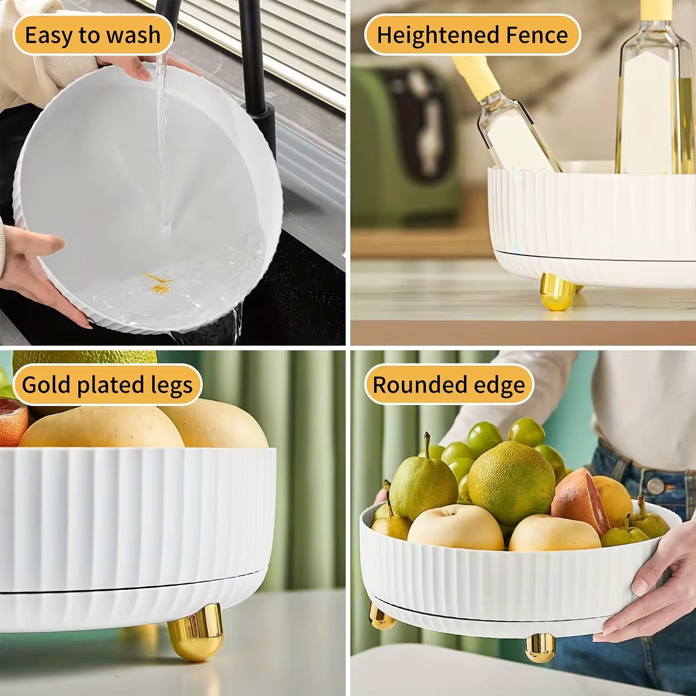 360 Rotating Tray Kitchen Storage Containers for Spice Jar Snack Food Tray Bathroom Storage Box Non Slip Cosmetics Organizer