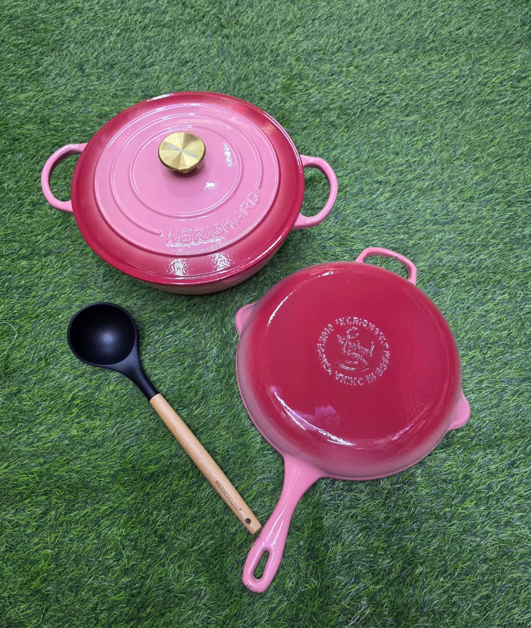 3 pcs Set Enamel Cast iron cooking pots