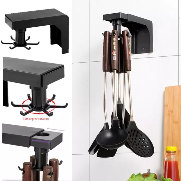 Multifunctional shelf 6  rotating hooks organizer