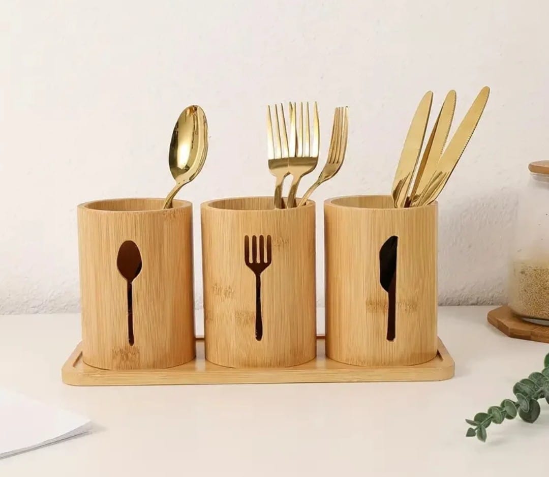 Bamboo cutlery /spoon holder