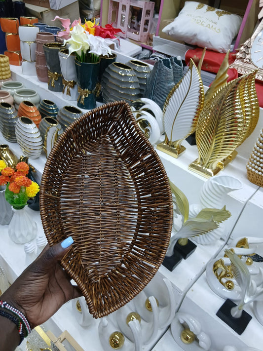 Oval Woven Rattan Serving Basket