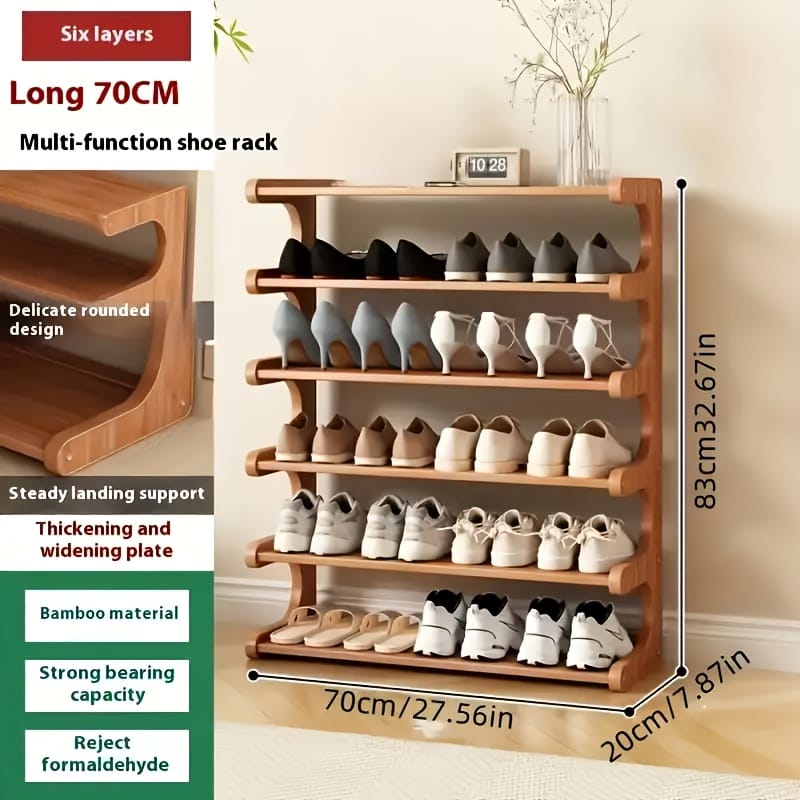 6  Layer Bamboo shoe rack