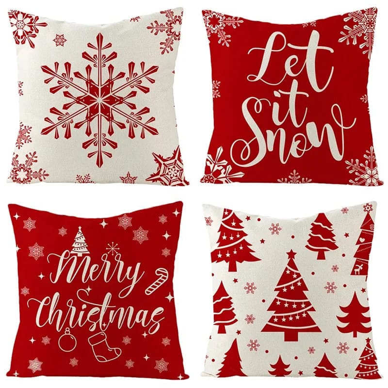 1pc Cushion Cover 45x45 Christmas Decorations For Home Santa Claus Printed Pillow Case