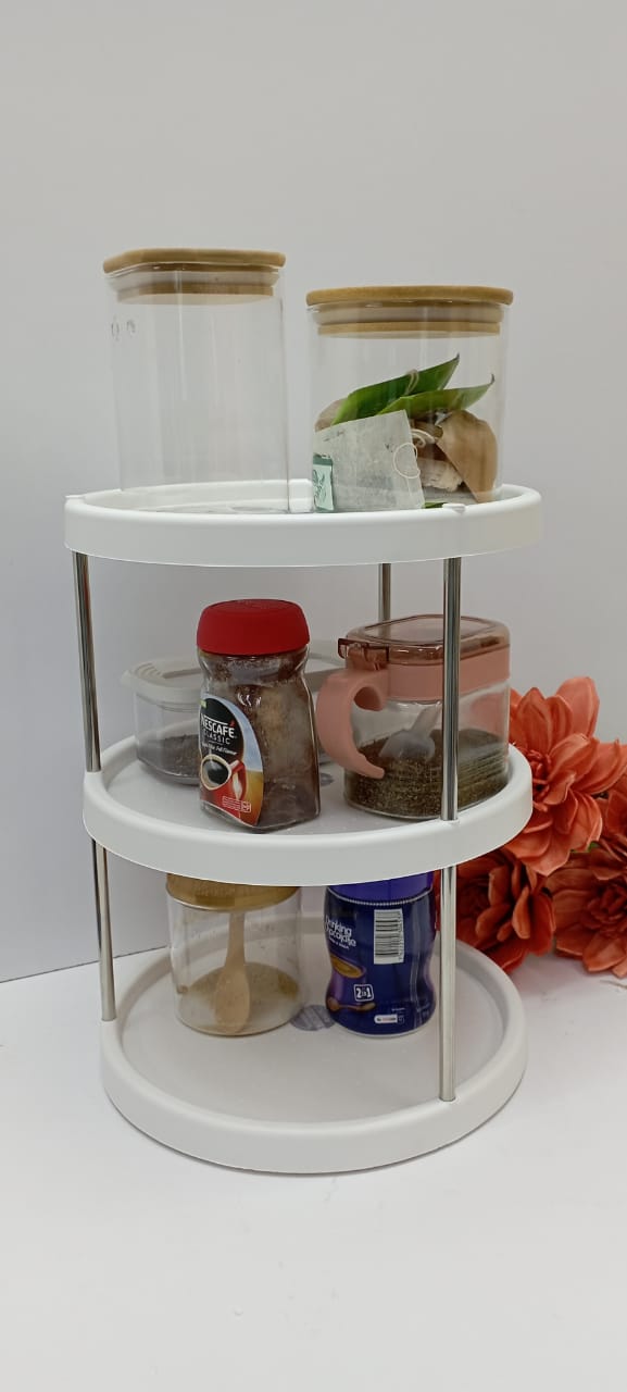 3 tier rotating kitchen storage rack
