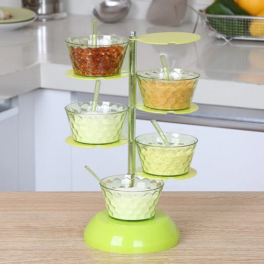 5layer rotating spice seasoning stand