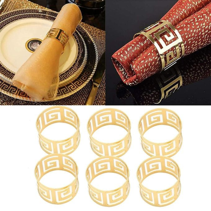 NAPKIN HOLDER RING GOLD 6pcs set