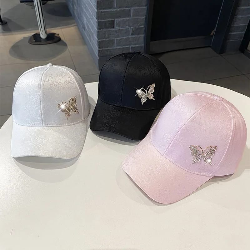 Fashionable Summer Women's Bucket Hat Butterfly Embellished