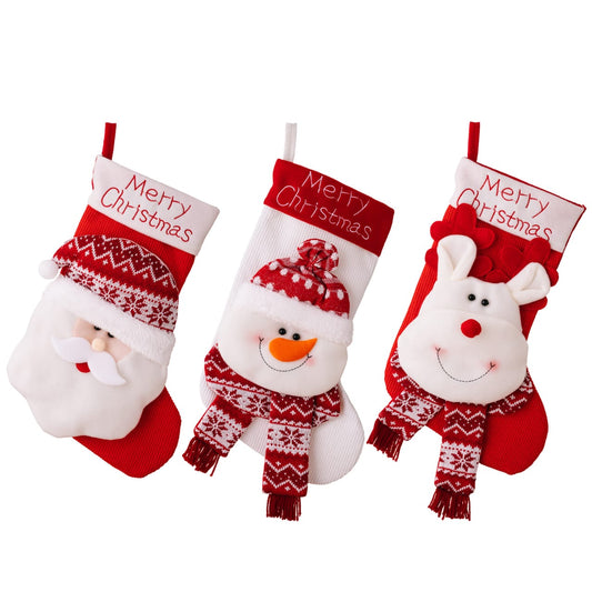 Large Santa Snowman Elk Stockings Knitted