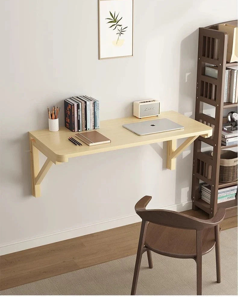 Wall Mounted Foldable Bamboo Wooden Table