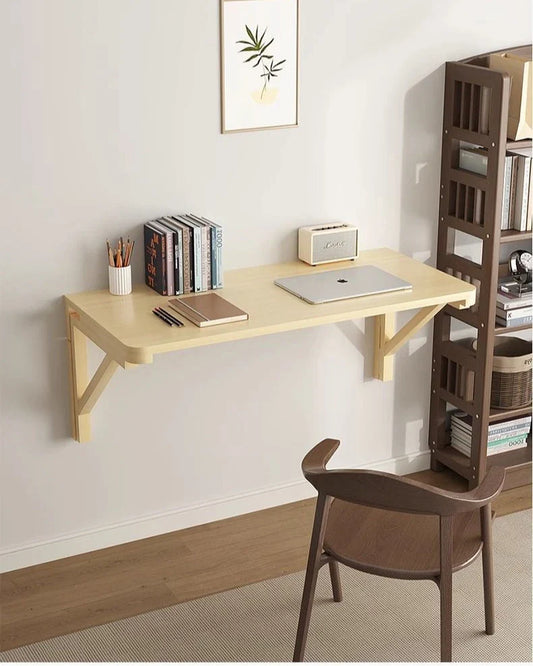 Wall Mounted Foldable Bamboo Wooden Table