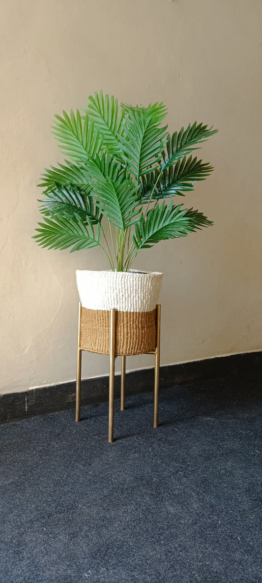 120 cm Artificial Palm Tree with Woven Basket