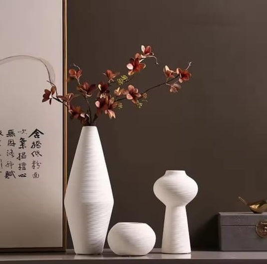 3Pc simple elegant ceramic vases 3pc