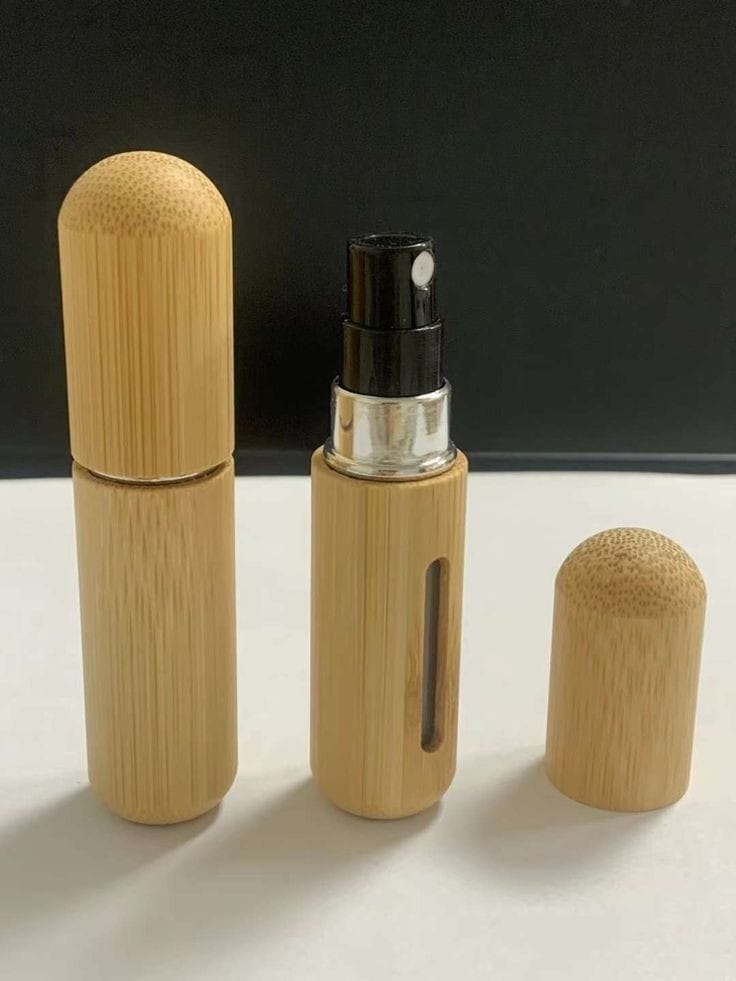 Bamboo perfume refill bottle