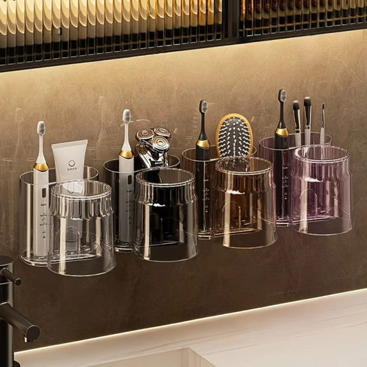 Wall mounted Toothbrush Holder With Mouthwash Cup