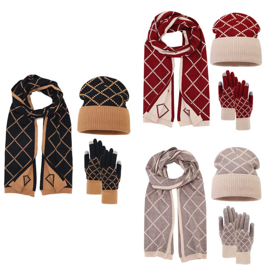 NEW CASHMERE 3 IN 1 WINTER SET HAT,SCARF AND GLOVES