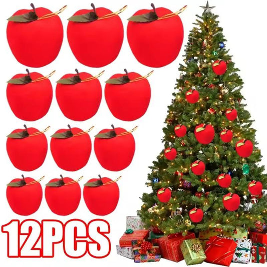 12 Pcs pack of Christmas Tree Apple decor