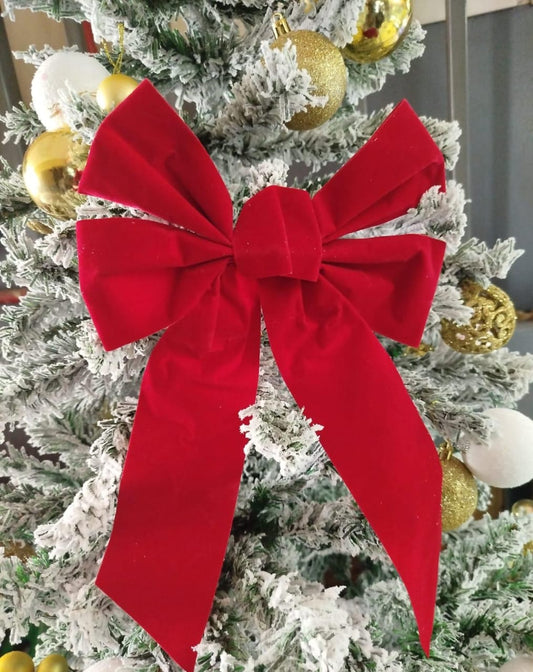 RED VELVETY CHRISTMAS RIBBON BOW