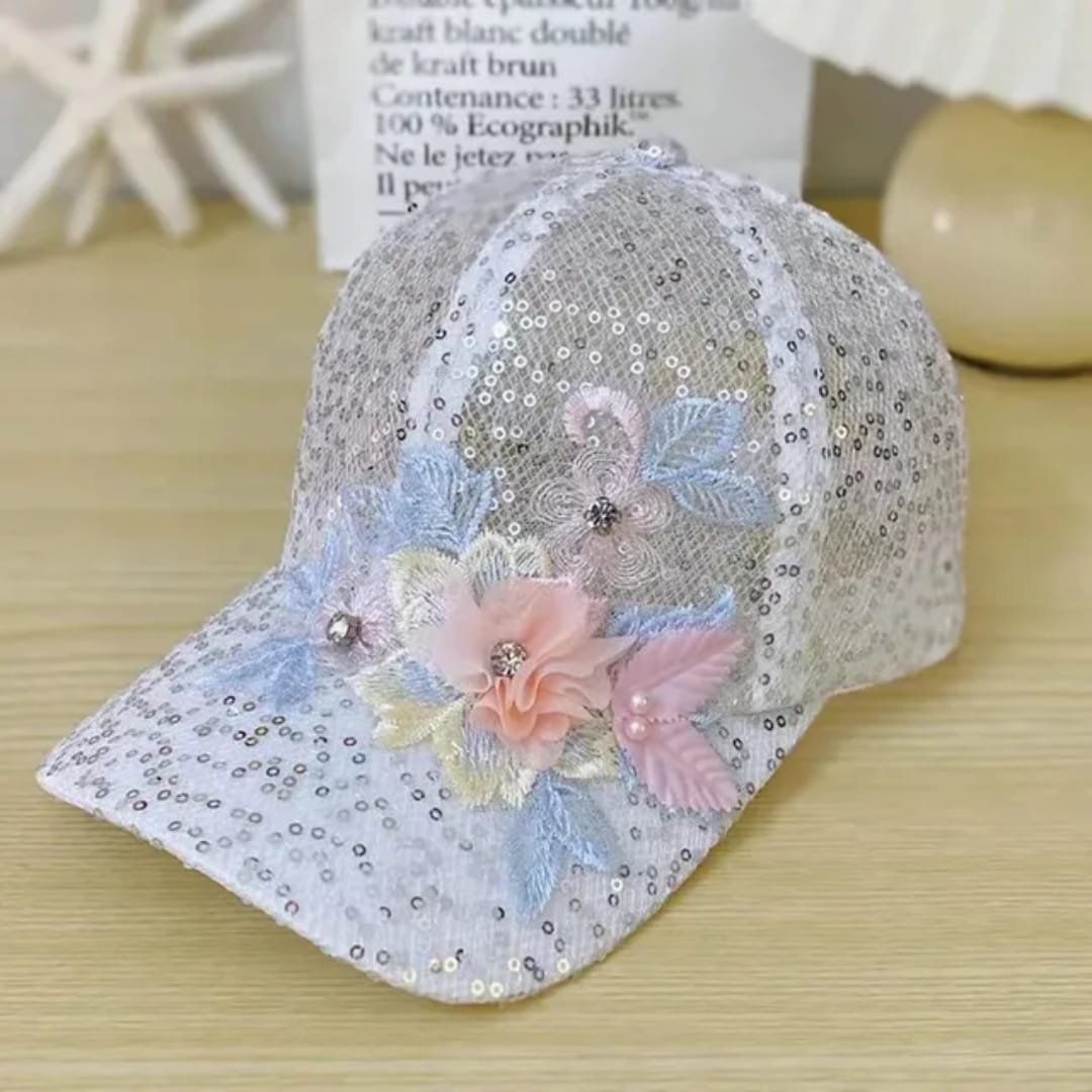 New Summer Lace Baseball Cap Mesh Embroidered Flowers Sunscreen Hat Breathable Rebound Cap For Women Girls