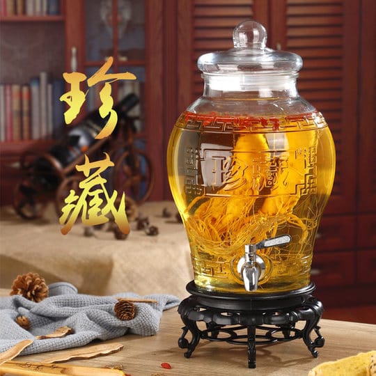 Glass Beverage Dispenser With Faucet