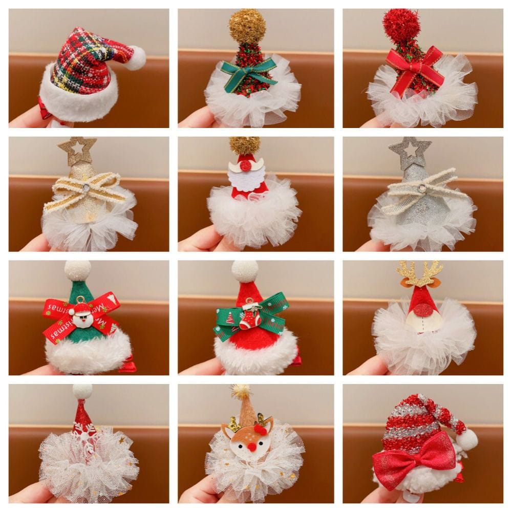 Merry Christmas Decor Christmas Hairpin Sequin Bowknot Children Deer antler Hair Clip Snowflake Plush Christmas Hat Headband