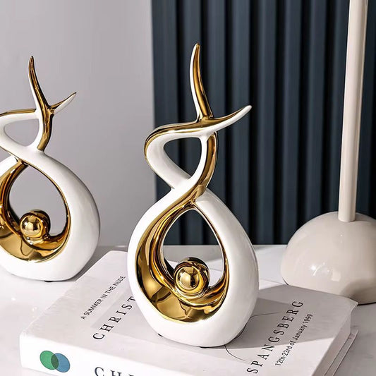 Home decor modern ornaments abstract art ceramic statue table decoration sculptures for living room /office