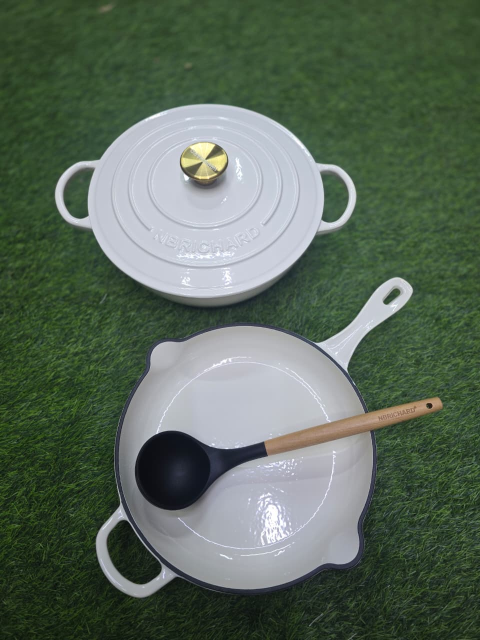 3 pcs Set Enamel Cast iron cooking pots