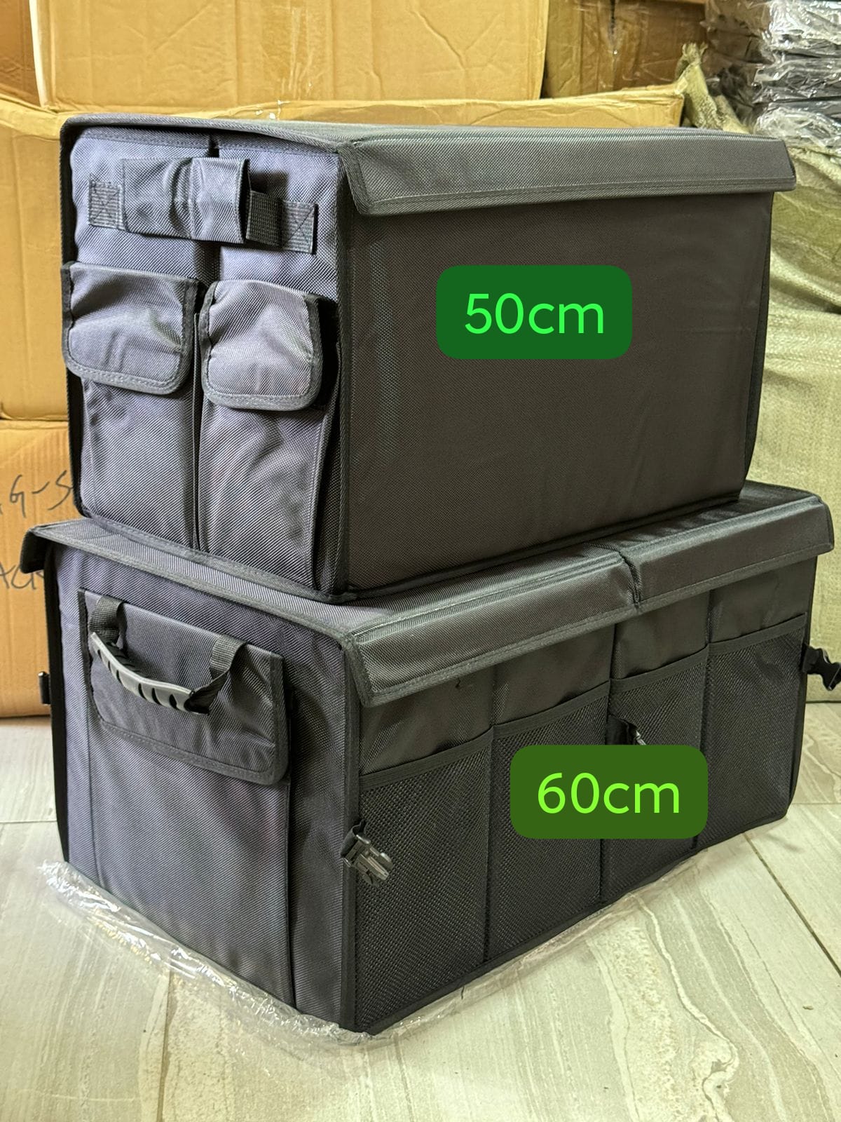 Foldable Premium Car Trunk Boot Organizer With Lid, Partitions & Handle