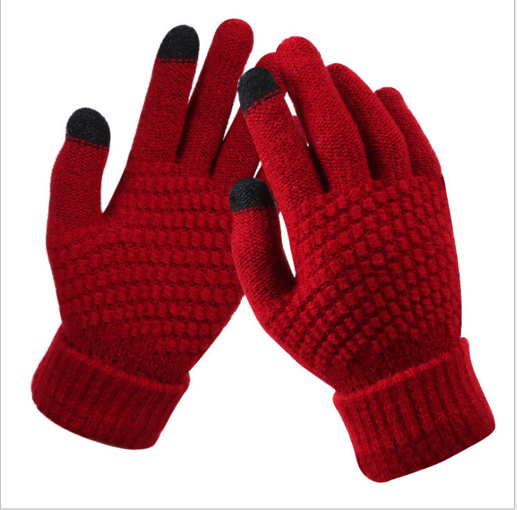 Fashion Touchscreen Gloves Winter Woolen unisex Hand mittens winter Cold.