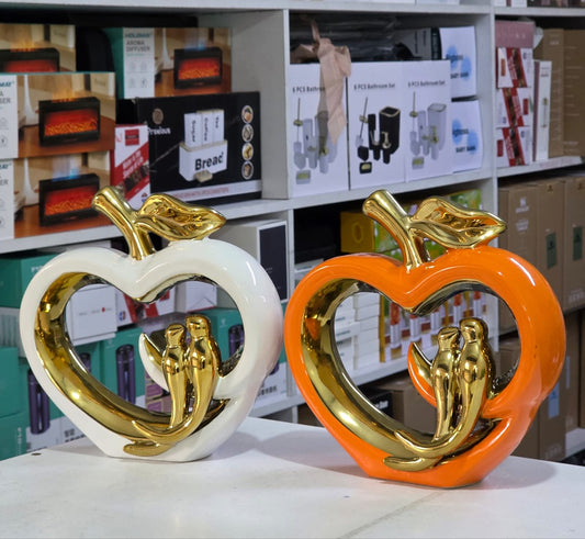 Ceramic hollow crafts Apple golden bird simulation