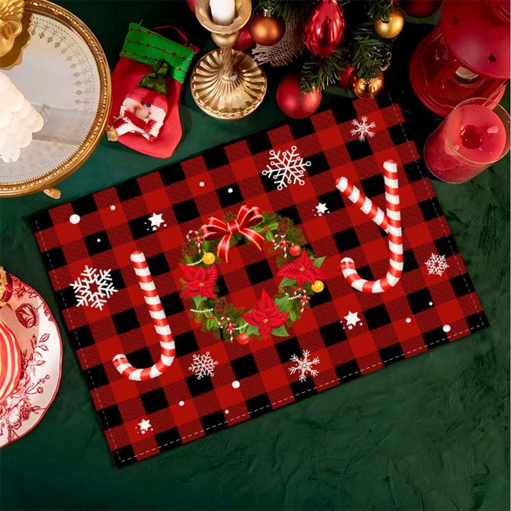 6pcs Christmas Placemats For Dining Table