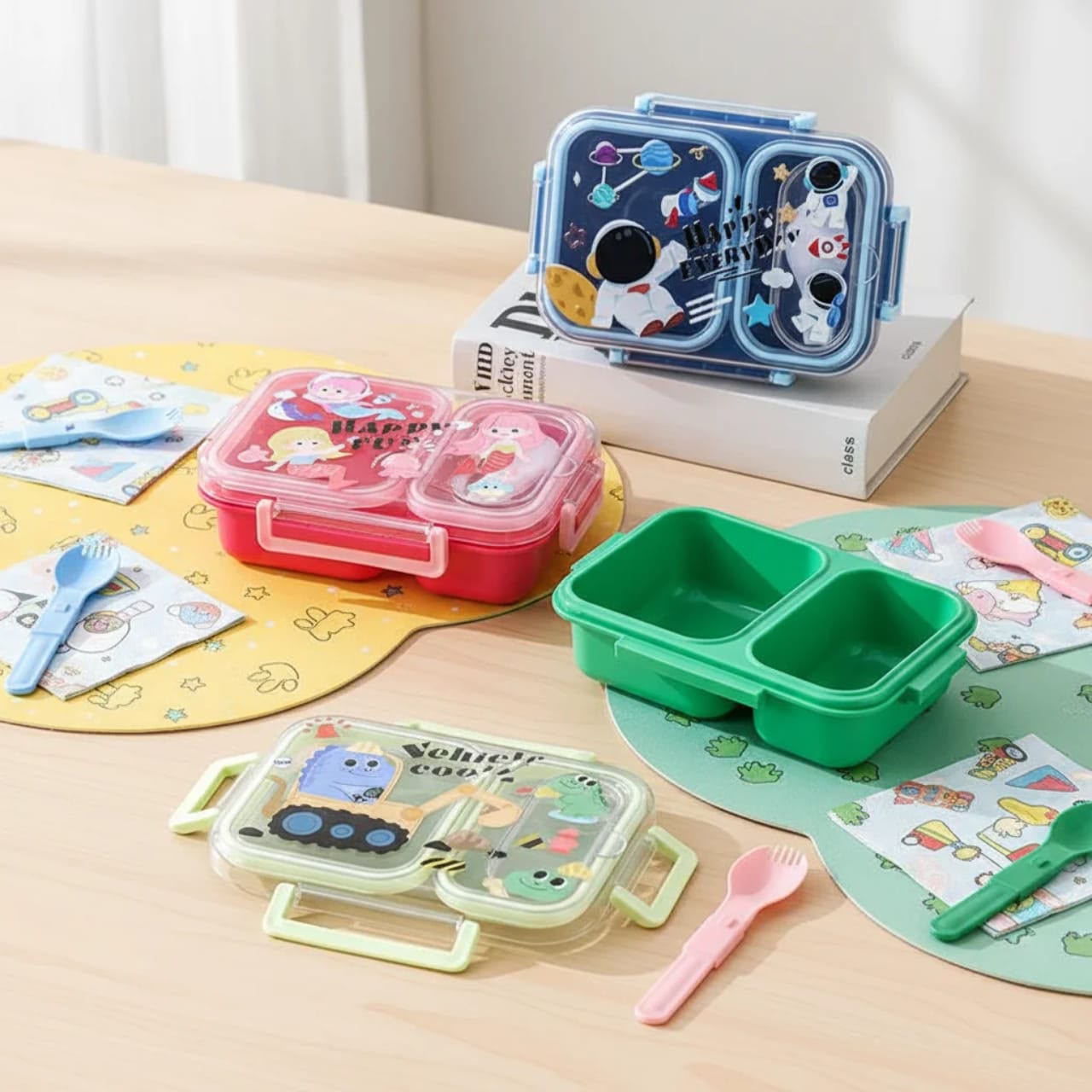 2-Compartment Bento Lunch Box with Spoon