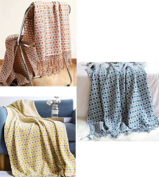 Printed Knitted Throw Blanket