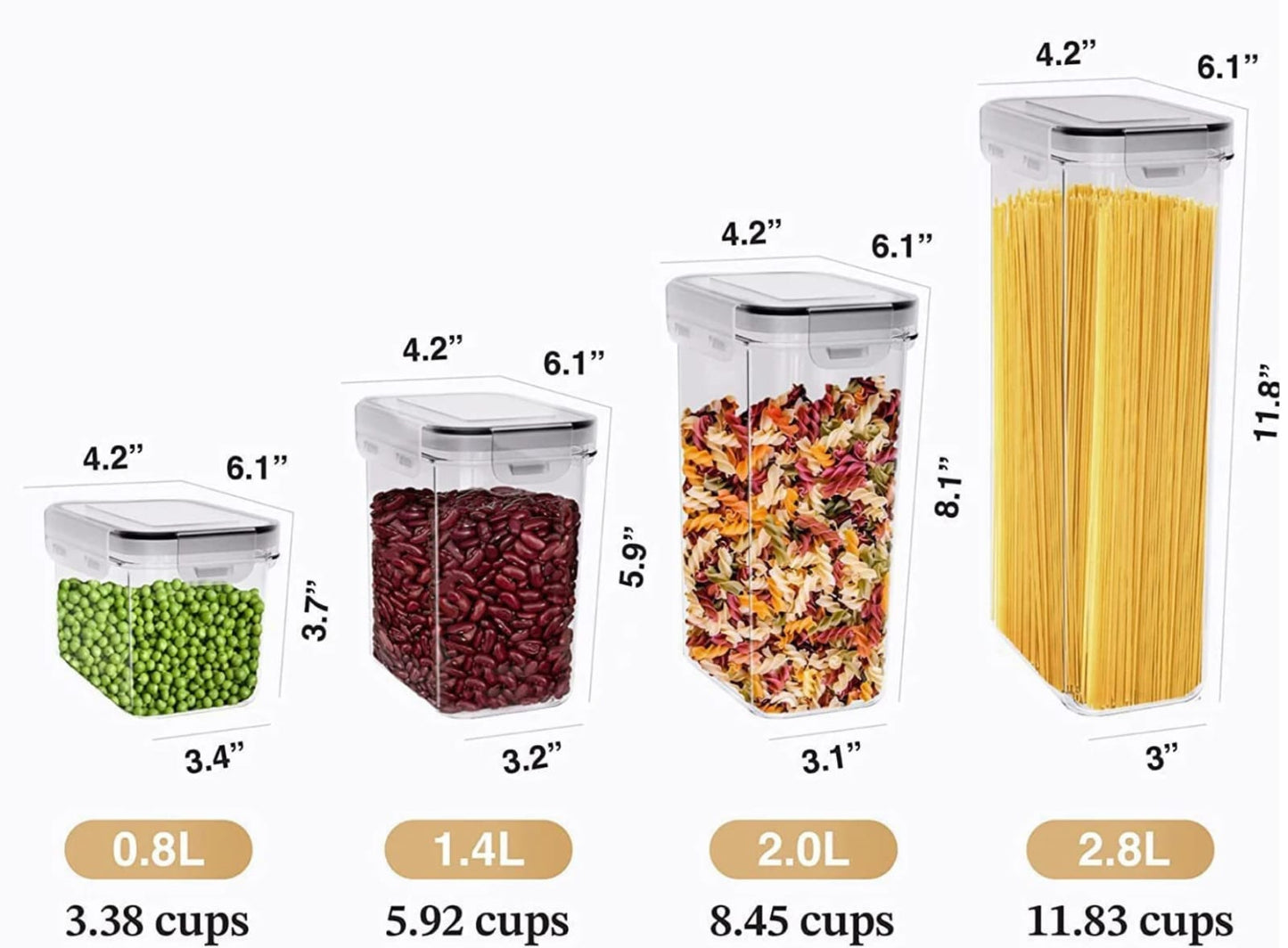 16pcs Airtight pantry Cereal containers