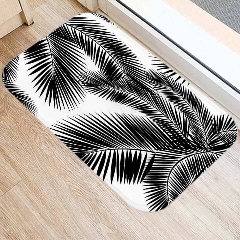 Tropical palm plants doormats