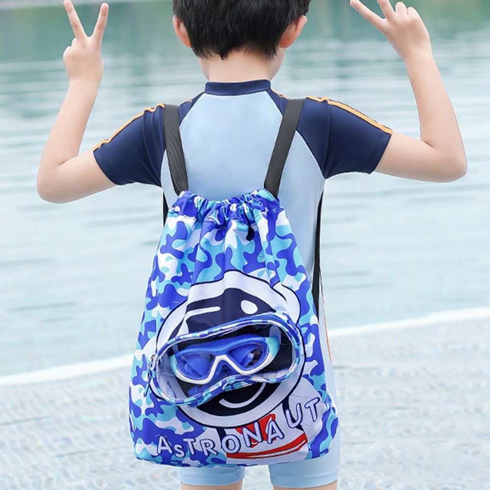 Kids swimming bags with goggles  slot and shoe compartment
