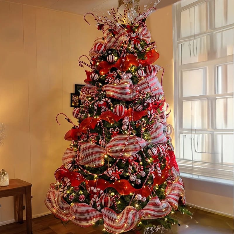 26cm 10 Yards Gold White Mesh Ribbon DIY Xmas Tree Glitter Mesh