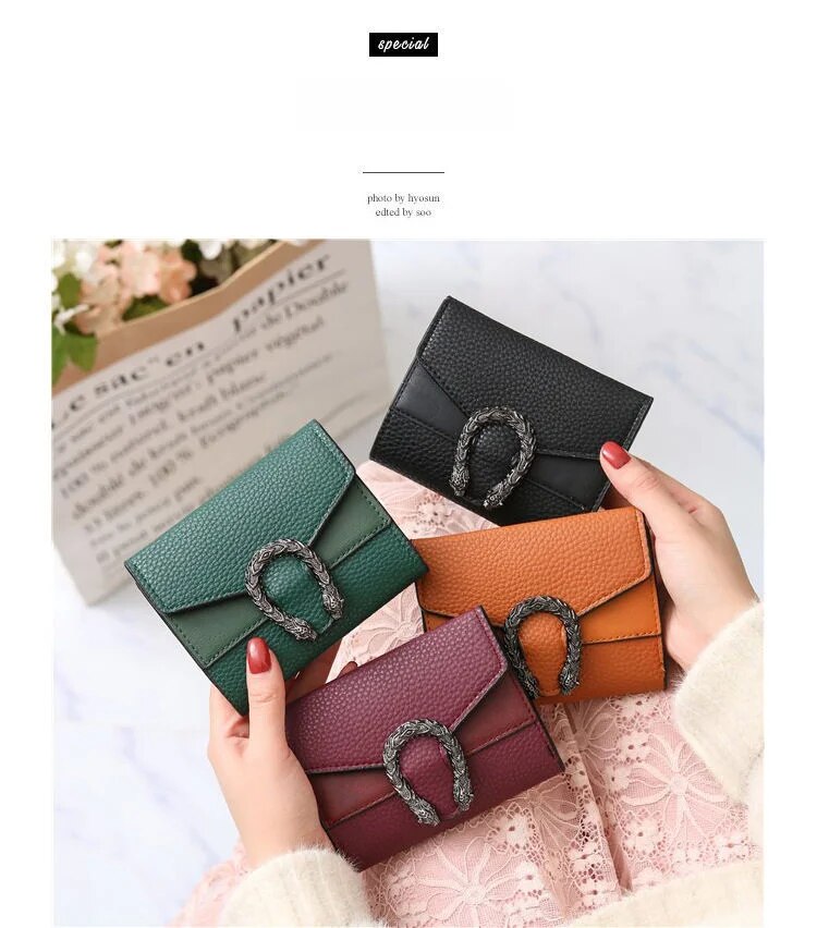 ladies short foldable wallet