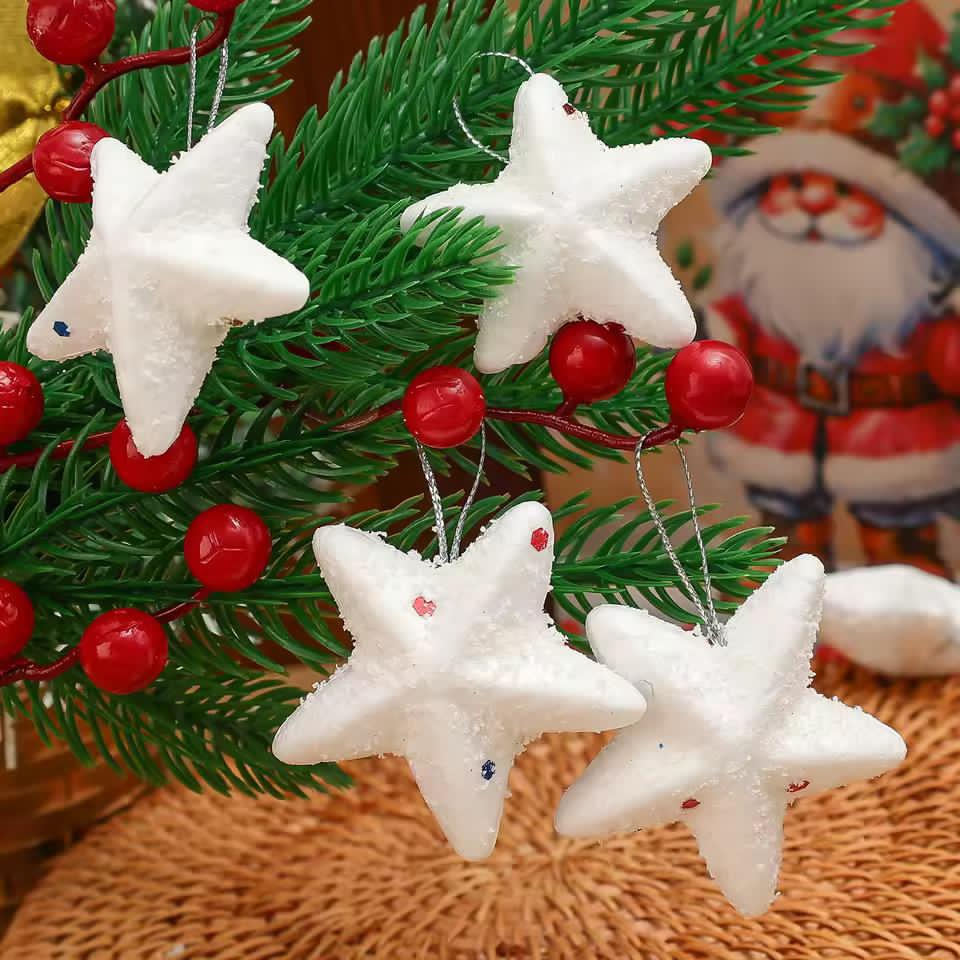 6pc set Christmas Star Hanging Pendants Foam