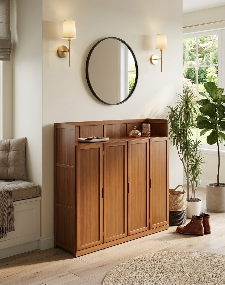 7Layer Varied Shoe Height Bamboo Shoe Cabinet