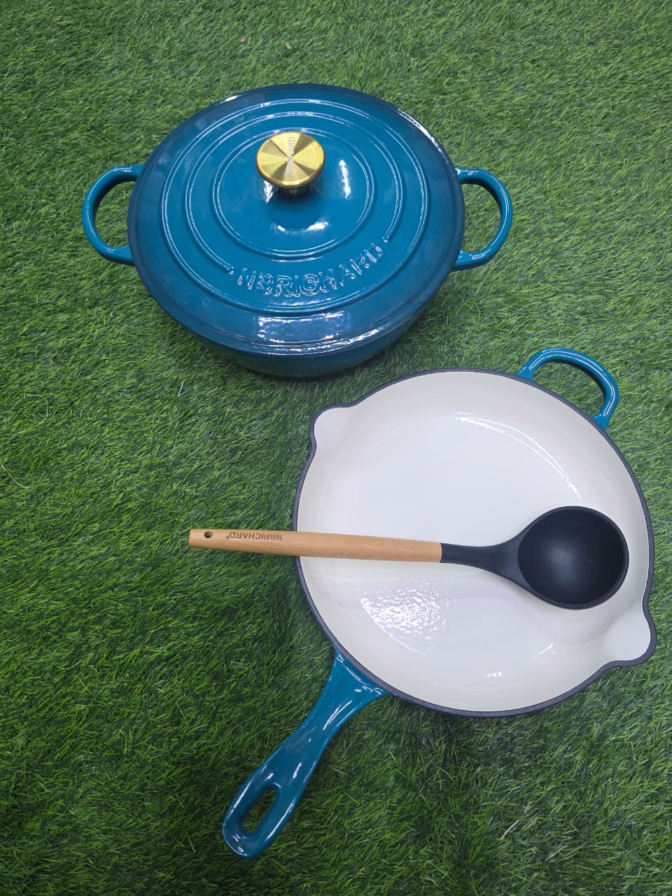 3 pcs Set Enamel Cast iron cooking pots