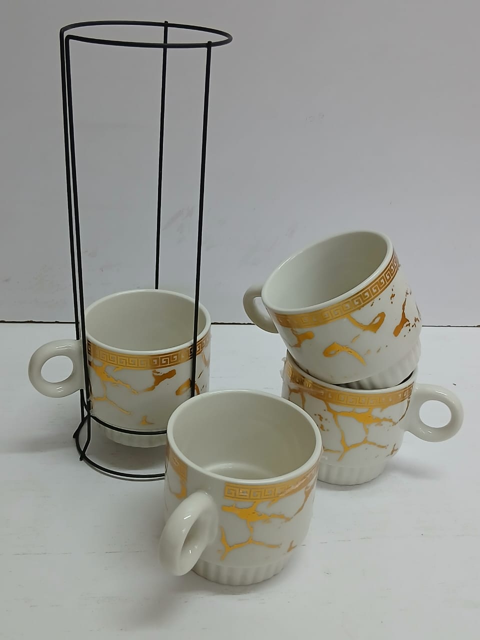 Creative space saver coffee cups with stackable stand