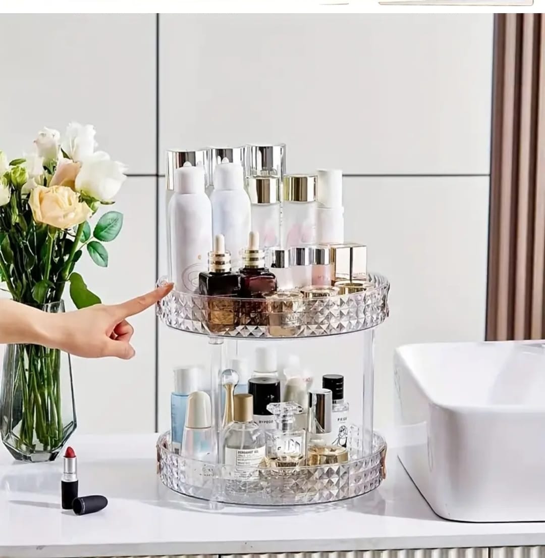 2-Tier Diamond pattern Rotating Lazy Susan