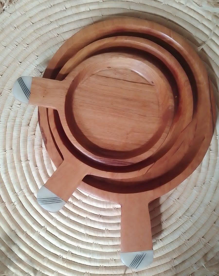 3 IN 1 Handcrafted Wooden Serving Board Pan