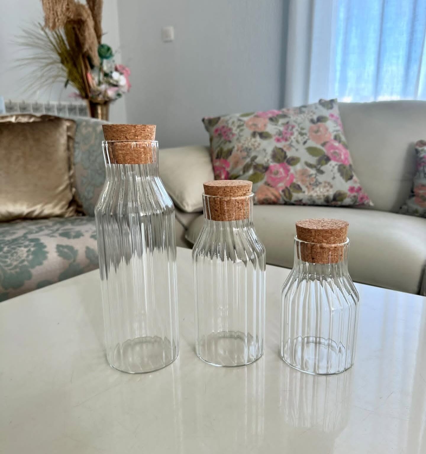 Mulit-purpose Modern Household Borosilicate Glass Storage Jar with Acacia wooden cork Lid