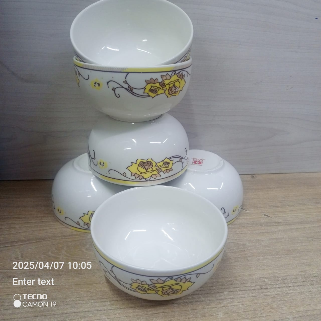 Ceramic flowered soup bowls