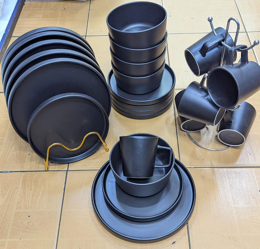 24pcs Black dinner set